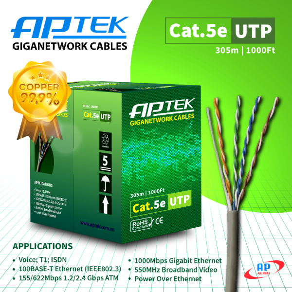 APTEK CAT.5e UTP 305m Copper